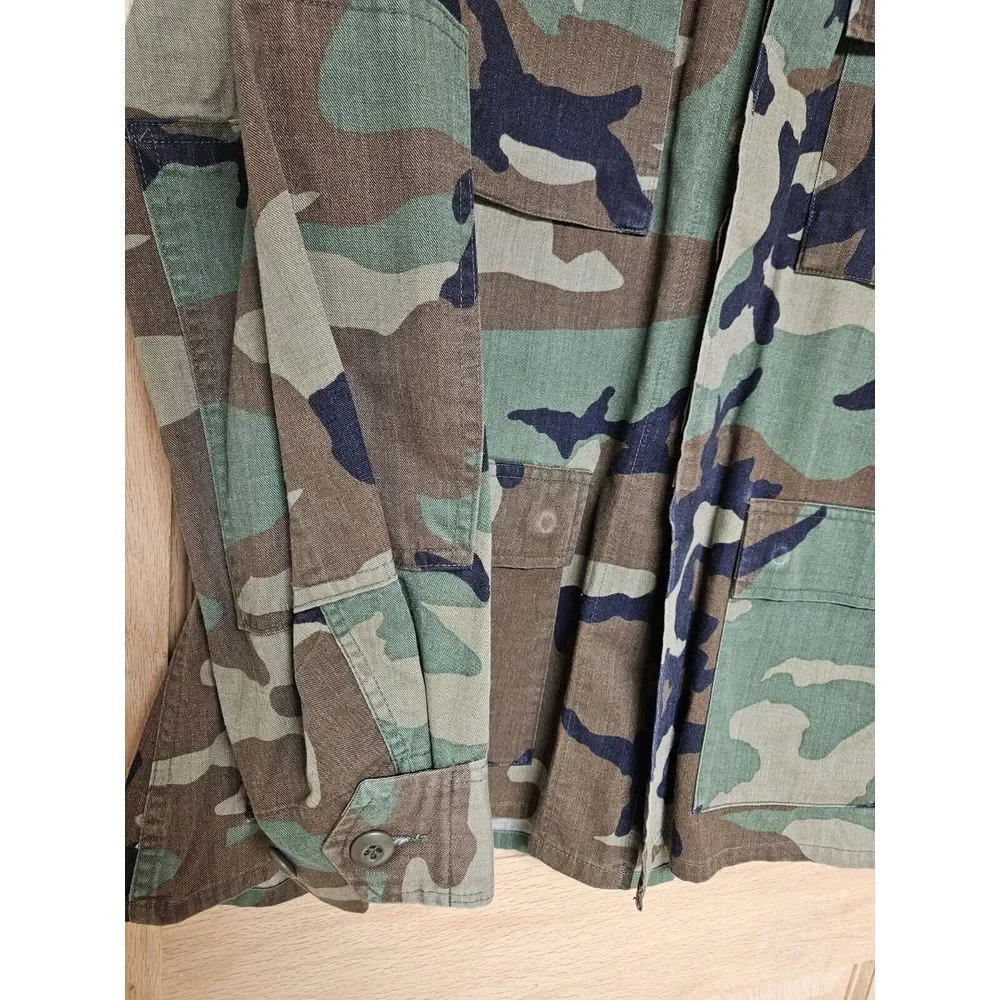US Military BDU Jacket‎ Coat Combat Woodland Camo Medium Long USGI Army USMA